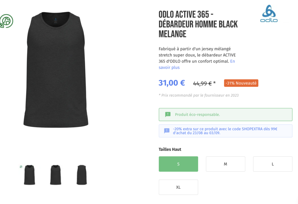 ODLO ACTIVE 365 - DÉBARDEUR HOMME