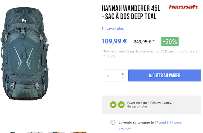 HANNAH WANDERER 45L - SAC À DOS DEEP TEAL