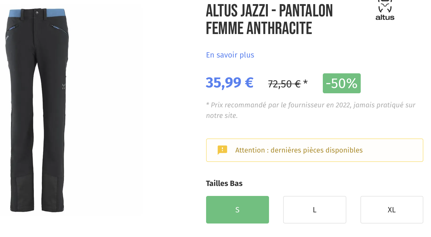 ALTUS JAZZI - PANTALON FEMME ANTHRACITE