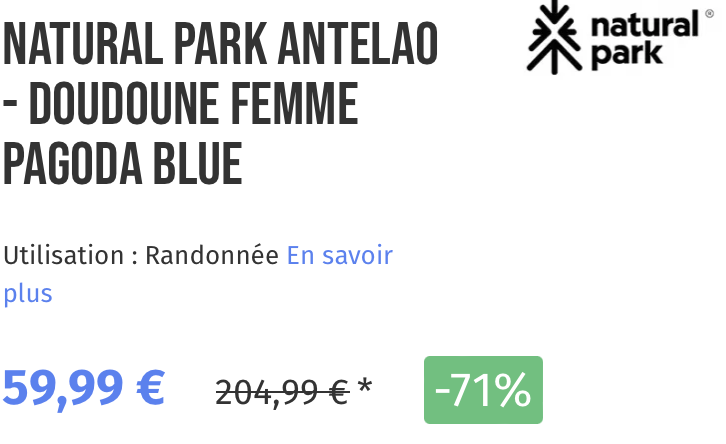 DOUDOUNE FEMME PAGODA BLUE