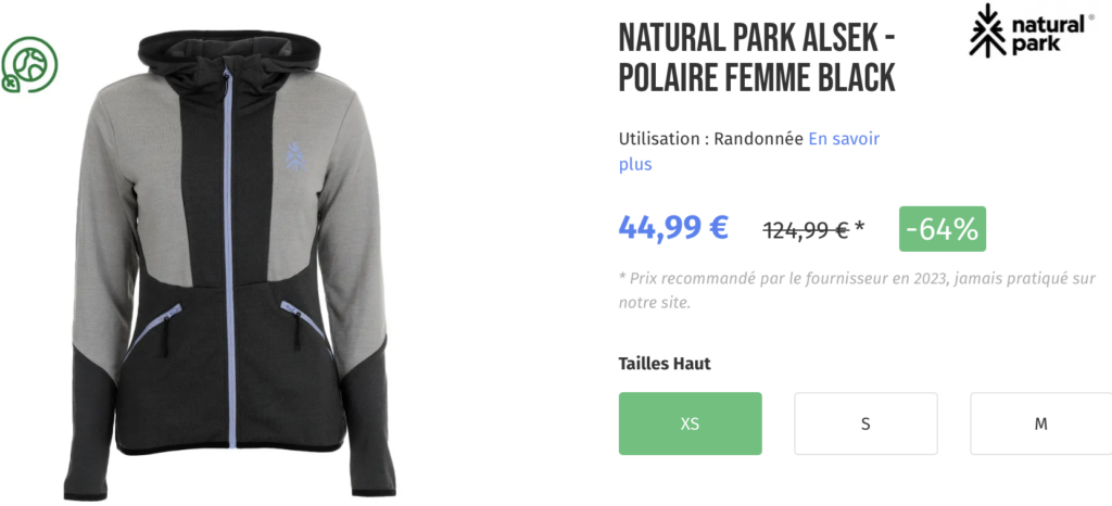 NATURAL PARK ALSEK - POLAIRE FEMME BLACK