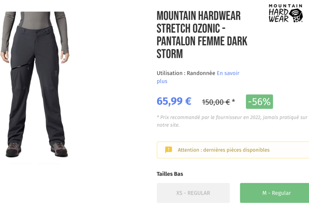 MOUNTAIN HARDWEAR STRETCH OZONIC - PANTALON FEMME DARK STORM