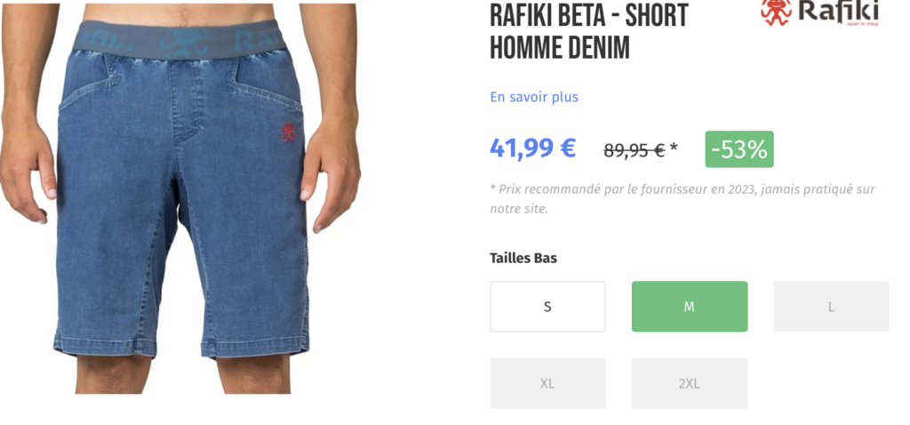 RAFIKI BETA - SHORT ESCALADE DENIM