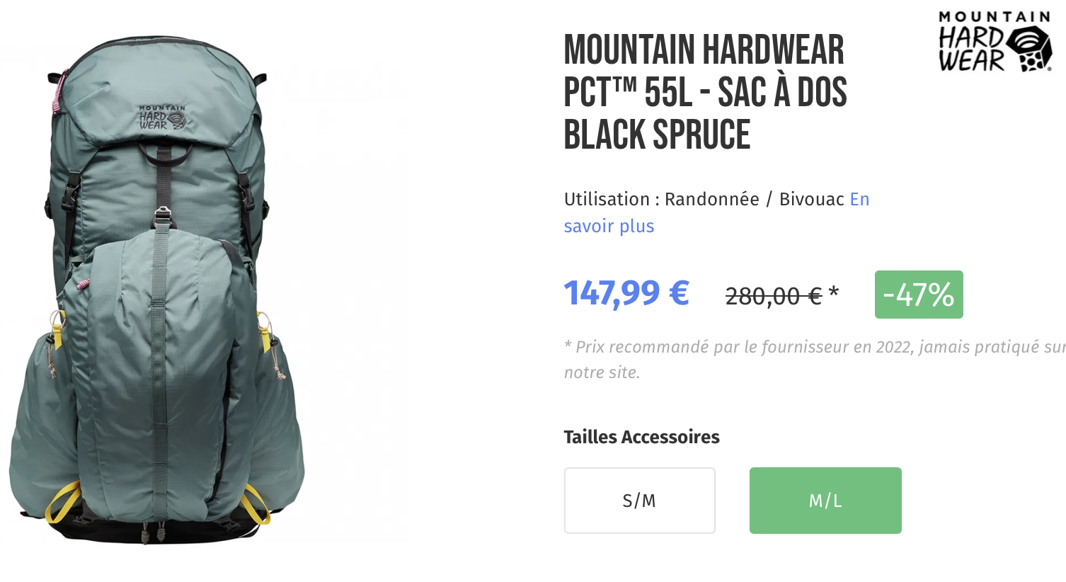 MOUNTAIN HARDWEAR PCT™ 55L - SAC À DOS BLACK SPRUCE