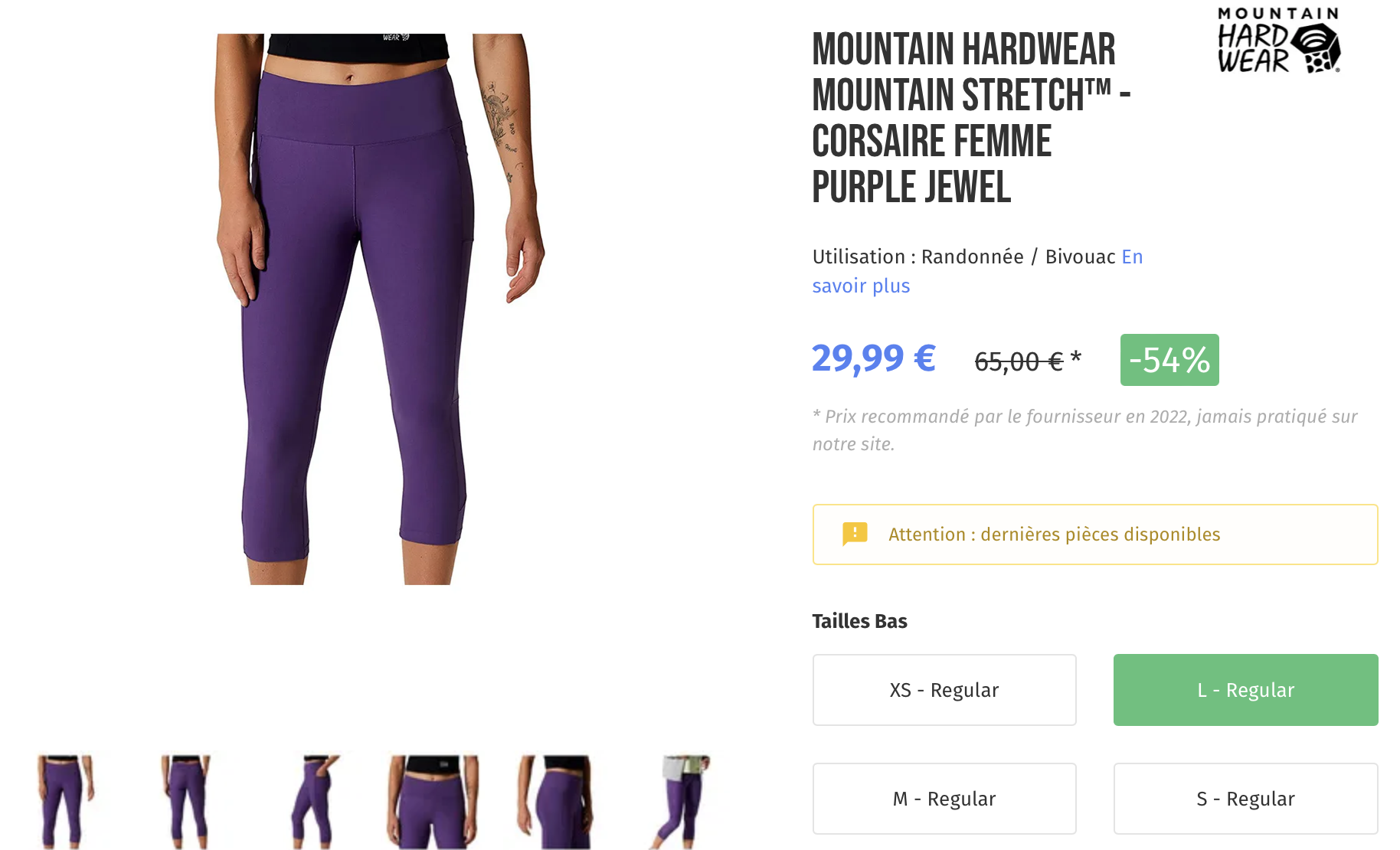 MOUNTAIN HARDWEAR MOUNTAIN STRETCH™ - CORSAIRE FEMME PURPLE JEWEL