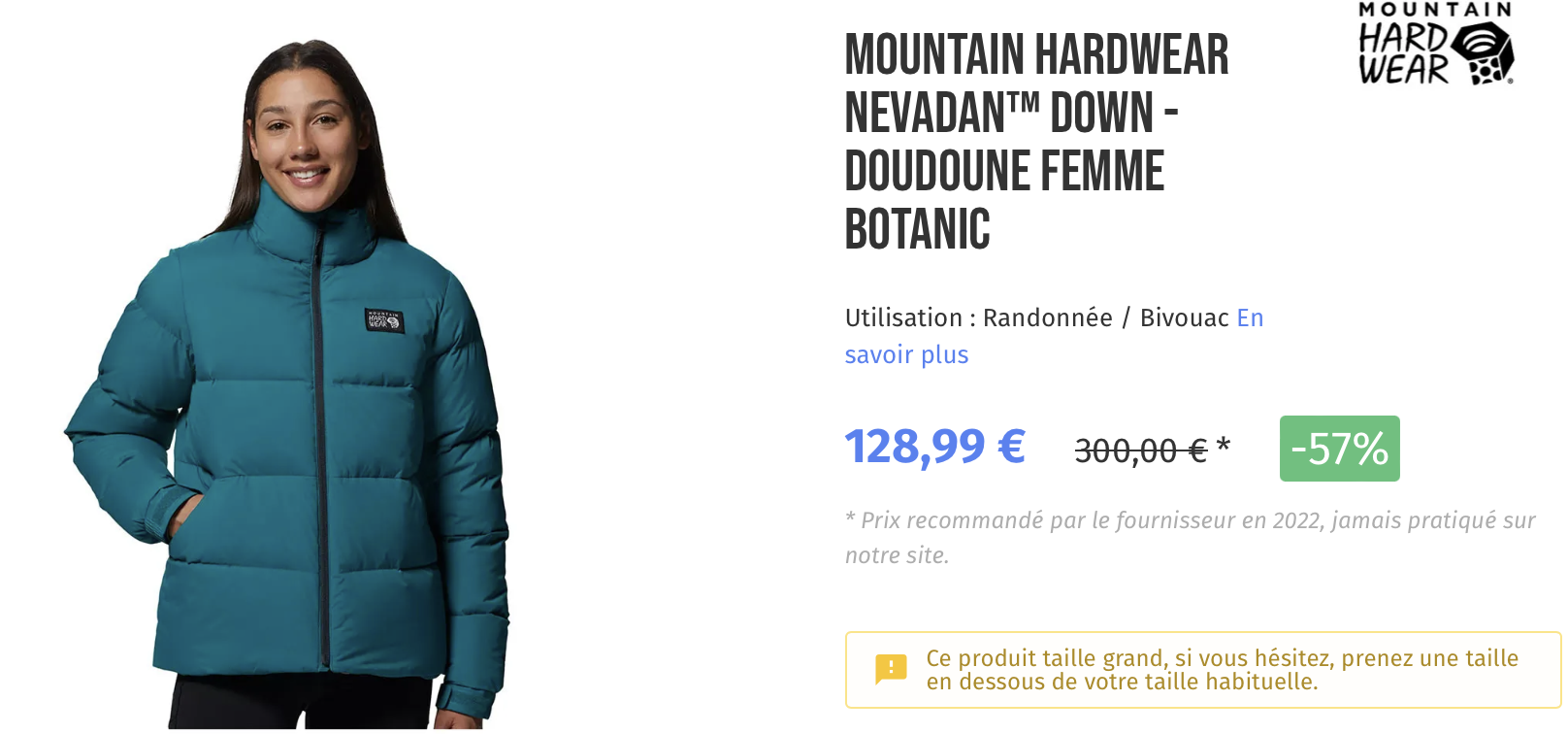 MOUNTAIN HARDWEAR NEVADAN™ DOWN - DOUDOUNE FEMME BOTANIC