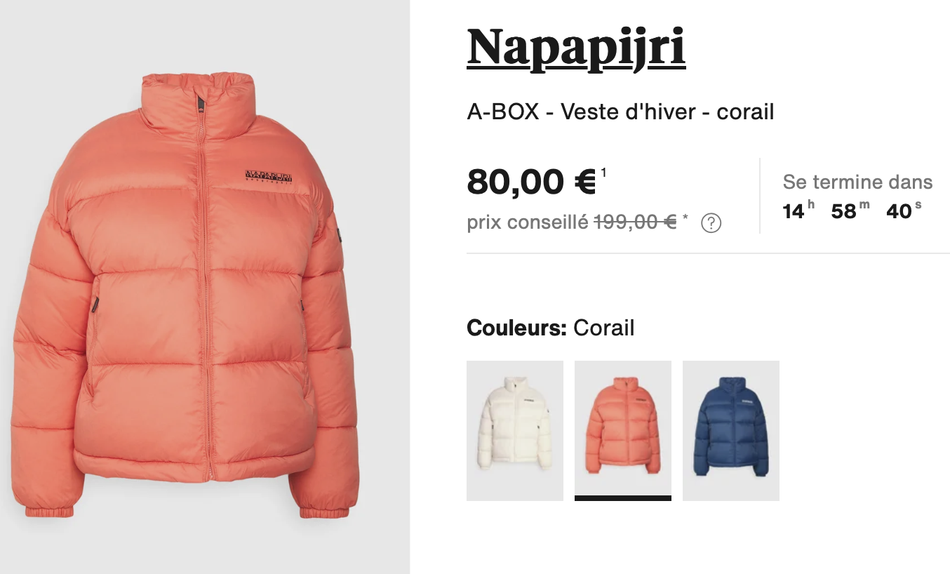 A-BOX - Veste d'hiver - corail