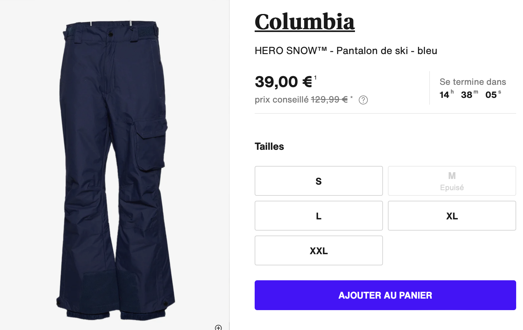 HERO SNOW- Pantalon de ski - bleu