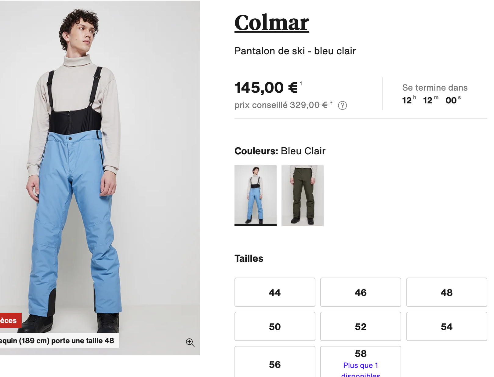 Pantalon de ski - bleu clair