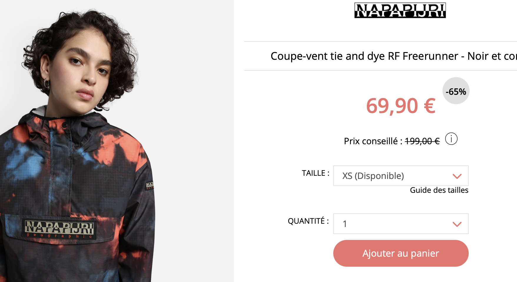 Napapijri Coupe-vent tie and dye RF Freerunner - Noir et corail