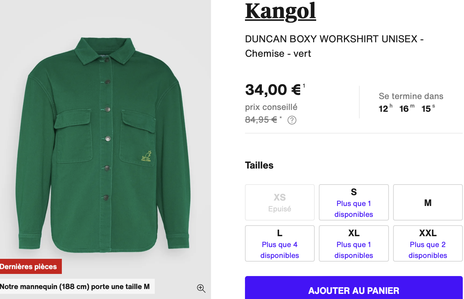 Kangol DUNCAN BOXY WORKSHIRT UNISEX - Chemise - vert