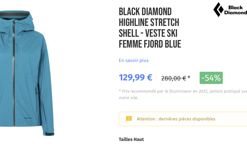 BLACK DIAMOND HIGHLINE STRETCH SHELL - VESTE SKI FEMME FJORD BLUE