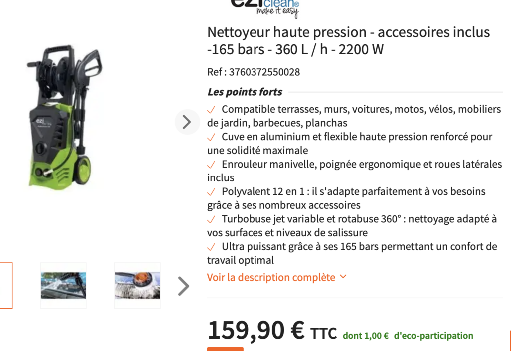 eziclean Nettoyeur haute pression