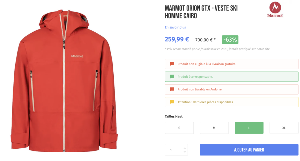 veste de ski Marmot