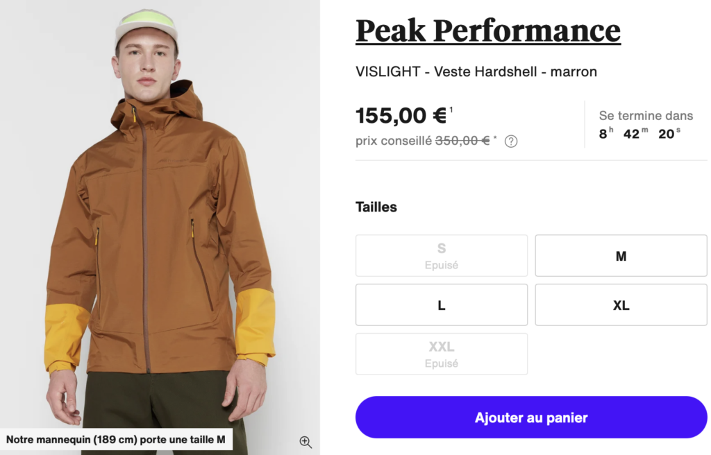 veste peak performance VISLIGHT