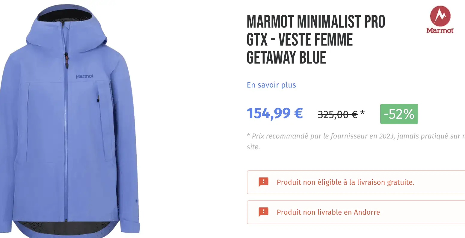 MARMOT MINIMALIST PRO GTX - VESTE FEMME GETAWAY BLUE