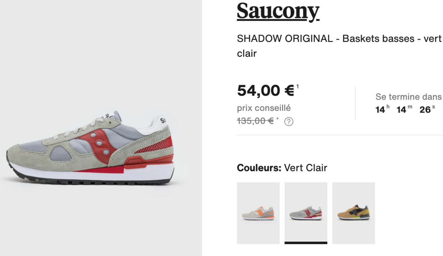 Saucony SHADOW ORIGINAL - Baskets basses - vert clair zalando-prive dernieres tailles