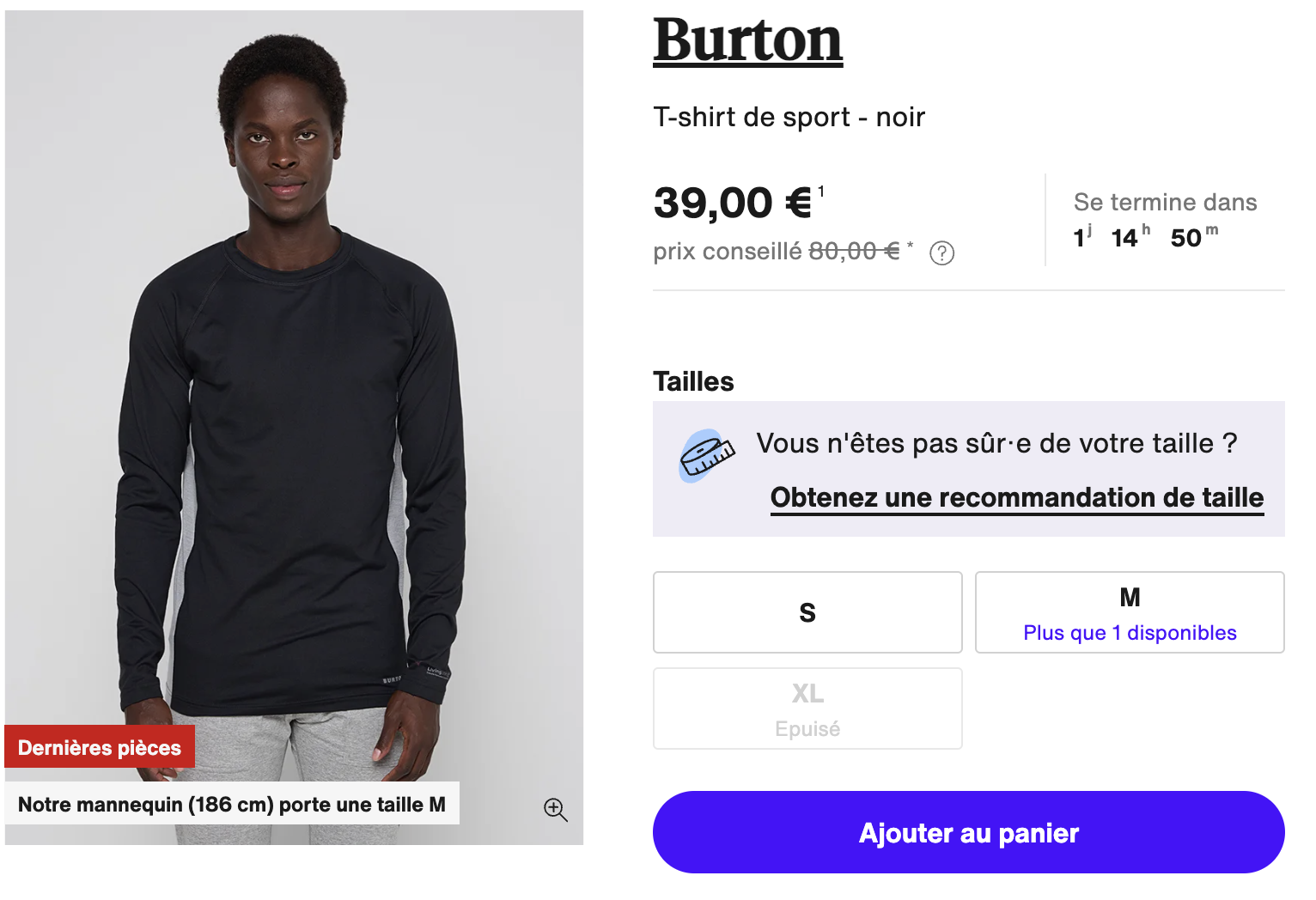 Burton T-shirt de sport - noir