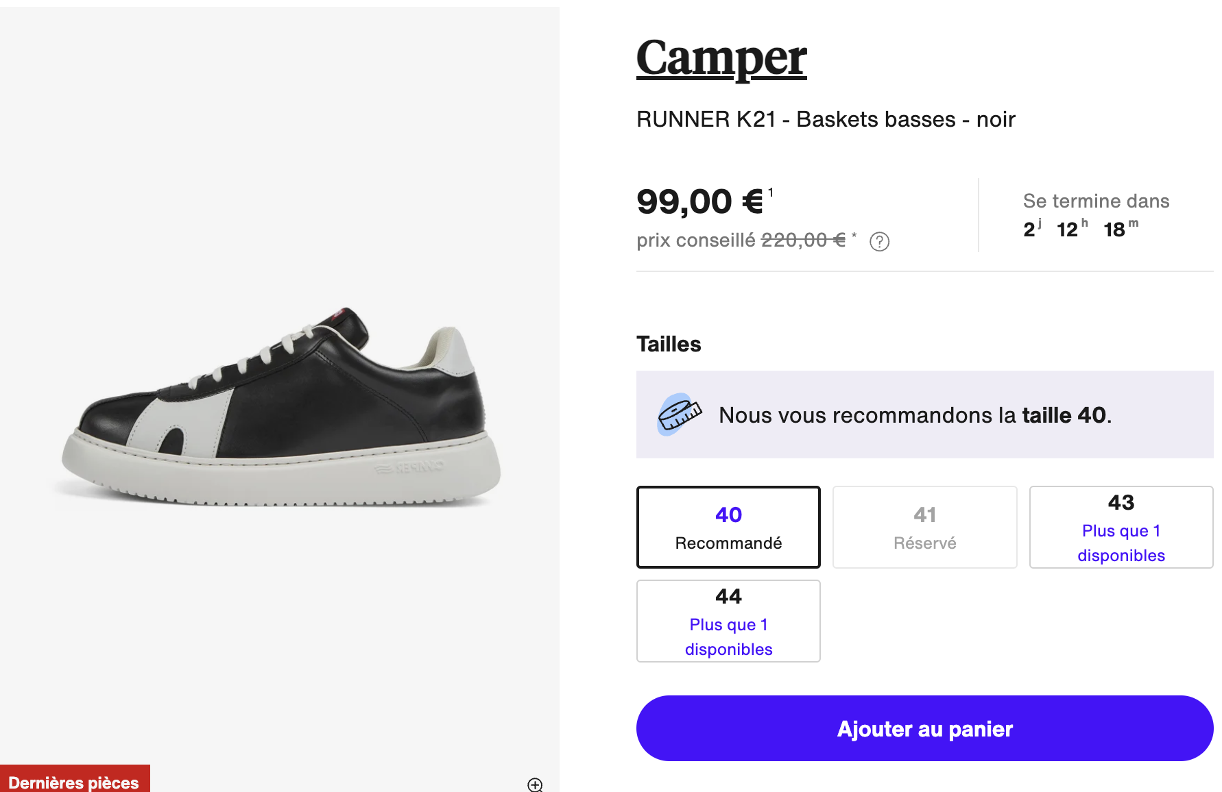 Camper RUNNER K21 - Baskets basses - noir