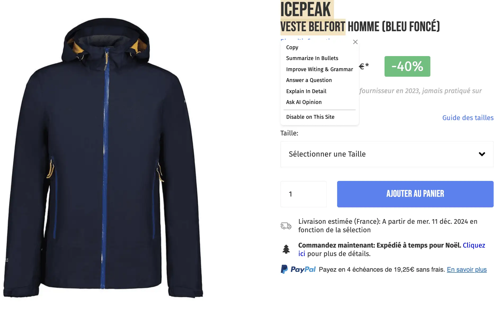 Icepeak Veste Belfort privatesportshop black days