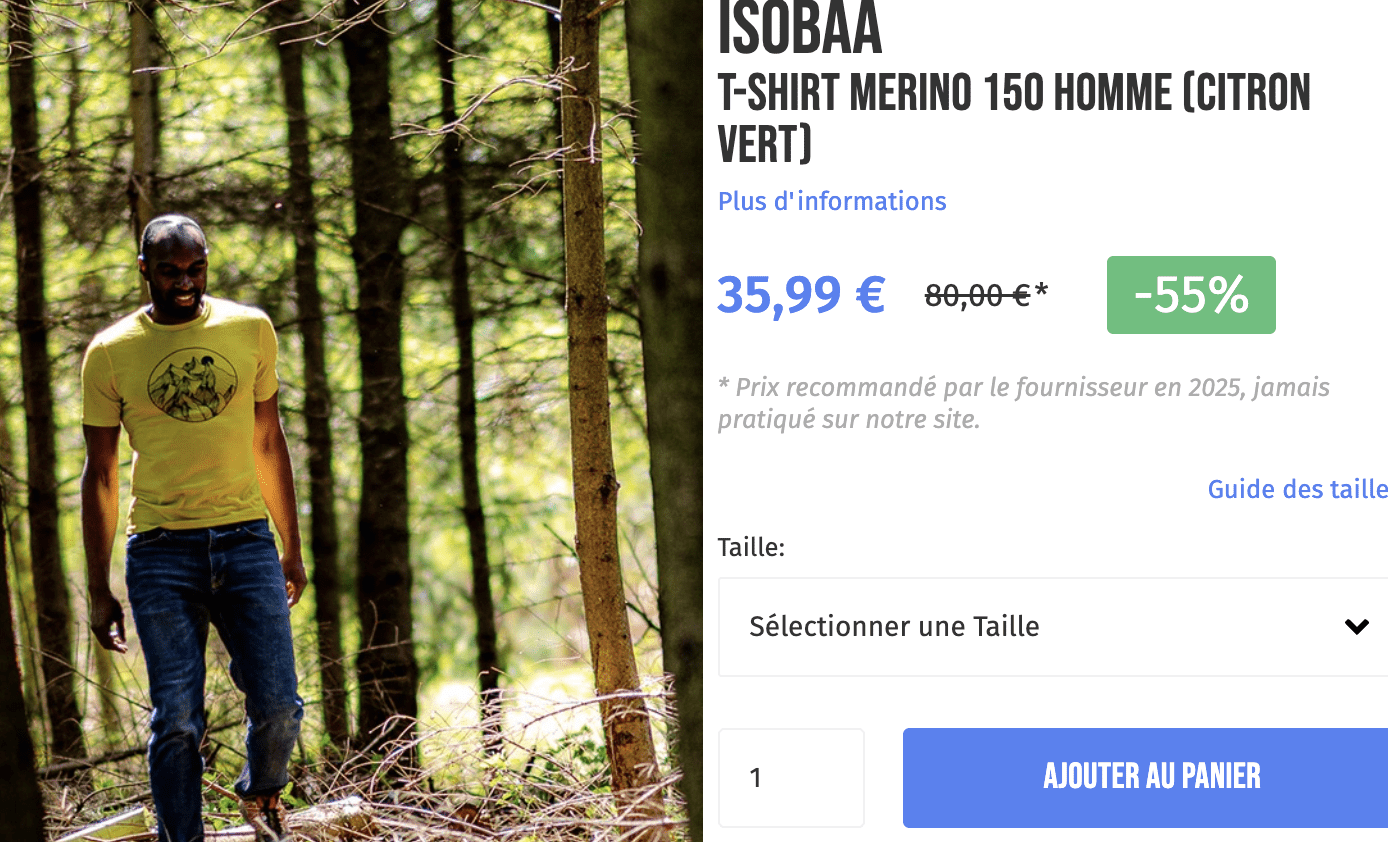 ISOBAA t-shirt merino 150