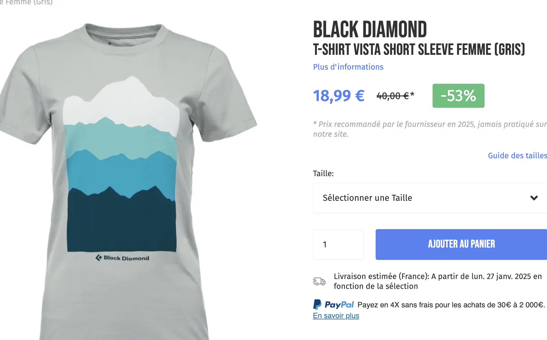 black diamond t-shirt vista short sleeve