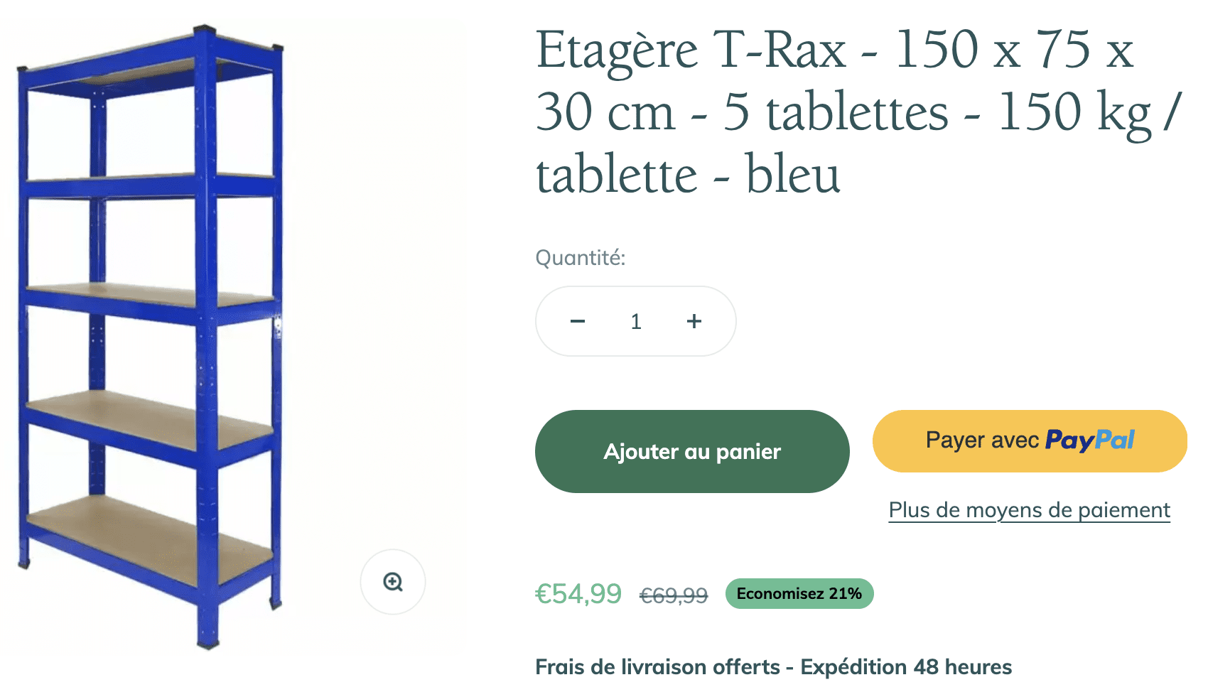 Etagère T-Rax bleue