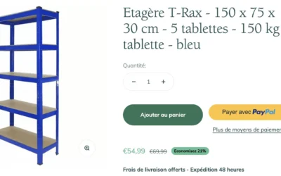 Etagère T-Rax bleue par eva personal shopper