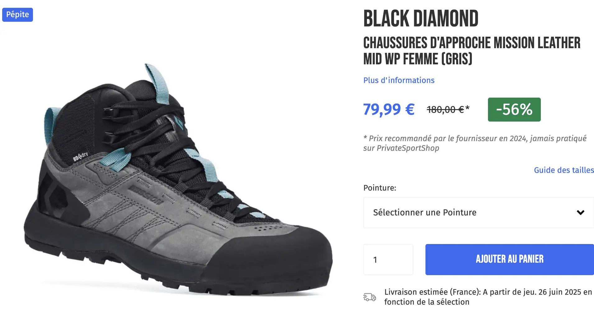 Black Diamond chaussures approach femme