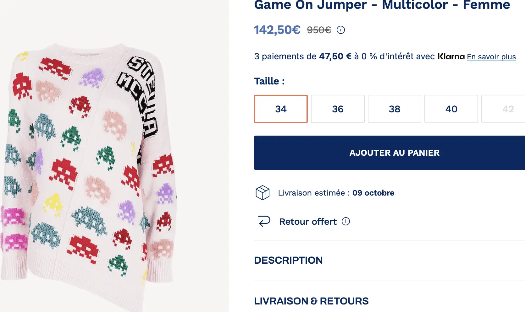 Pull Stella Mc cartney prix braderie dernier jour