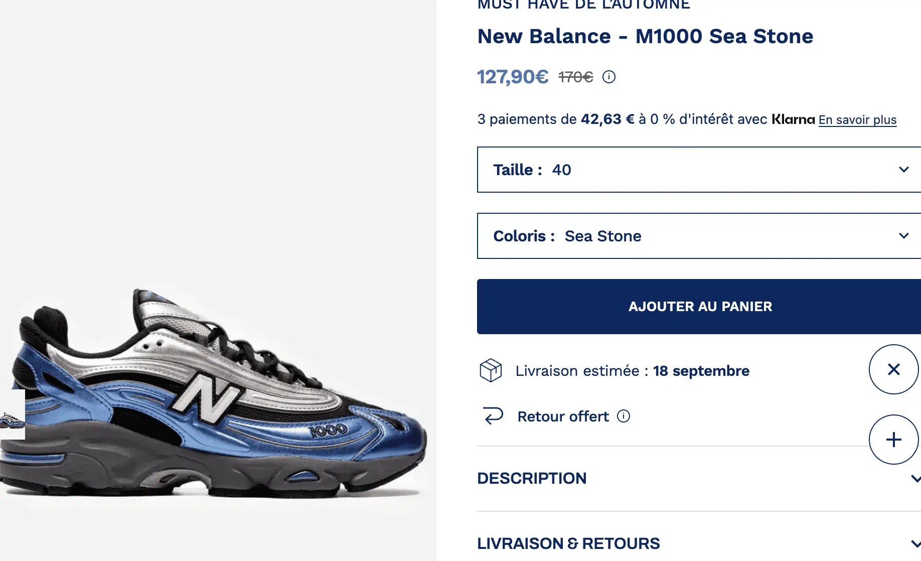 New Balance M1000 dernier jour braderie