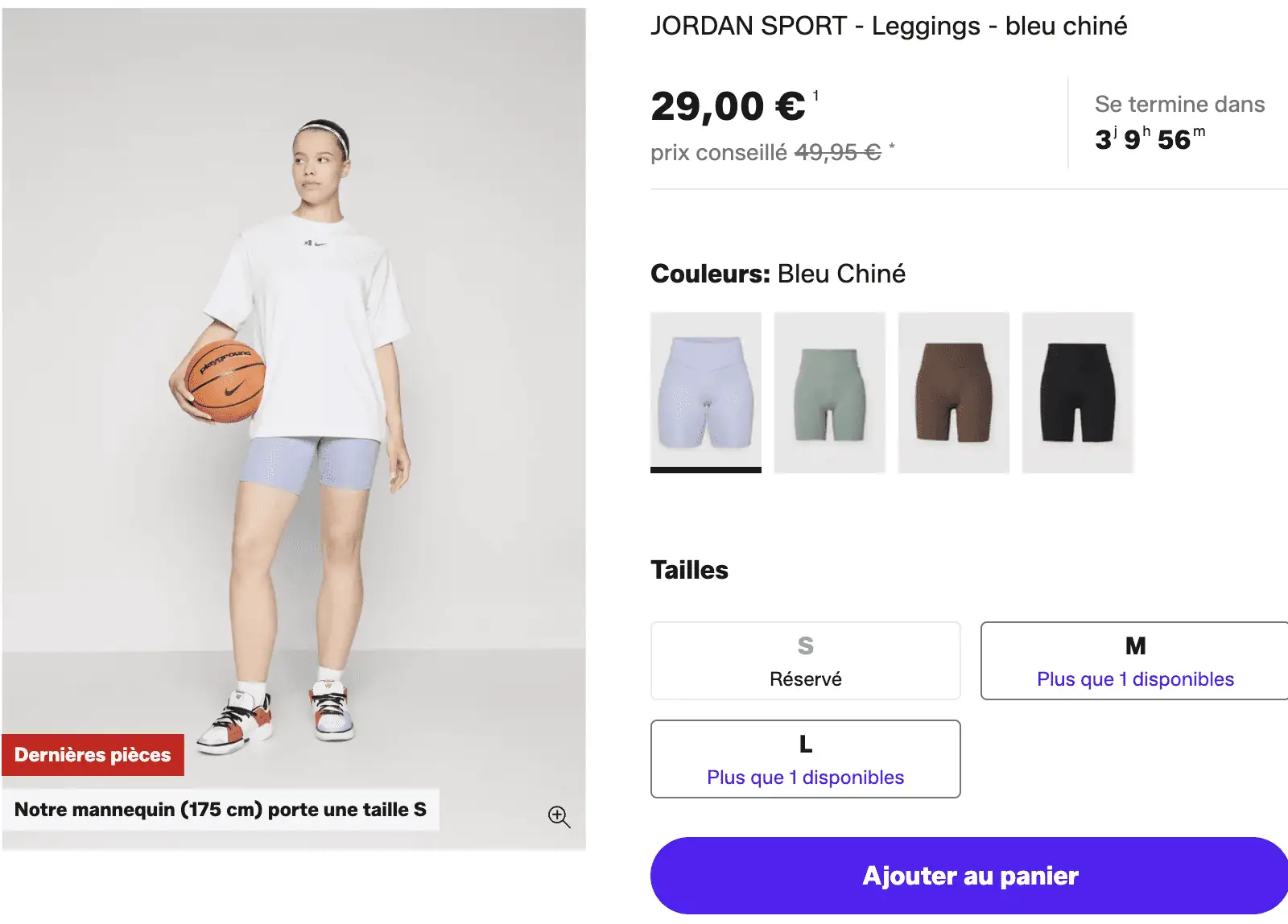 Jordan sport leggings bleu