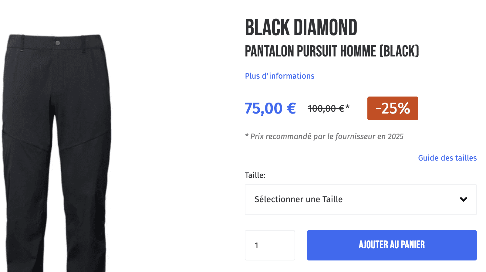 Black diamond Pantalon Pursuit soldes prive