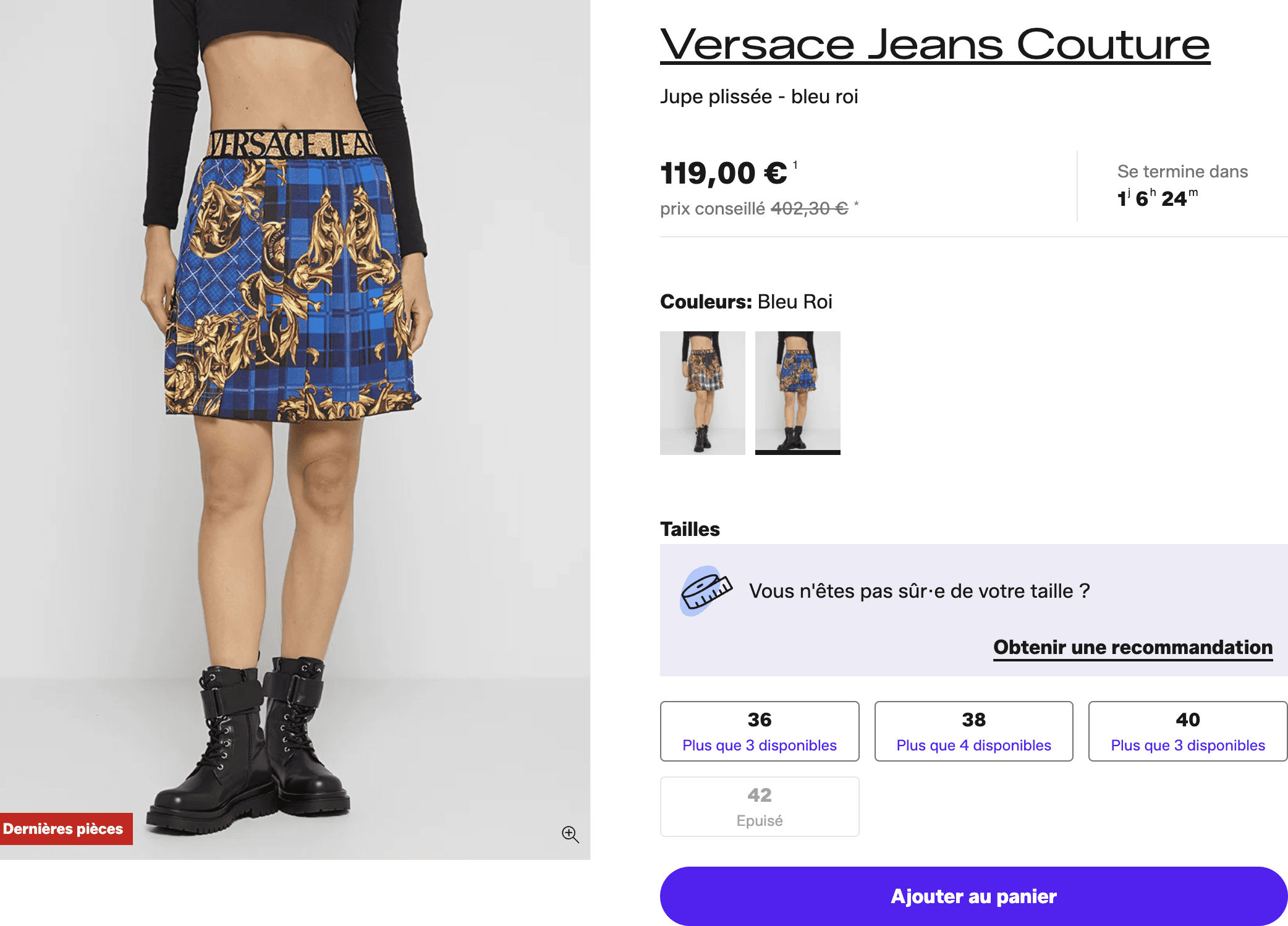 Versace jupe plissee