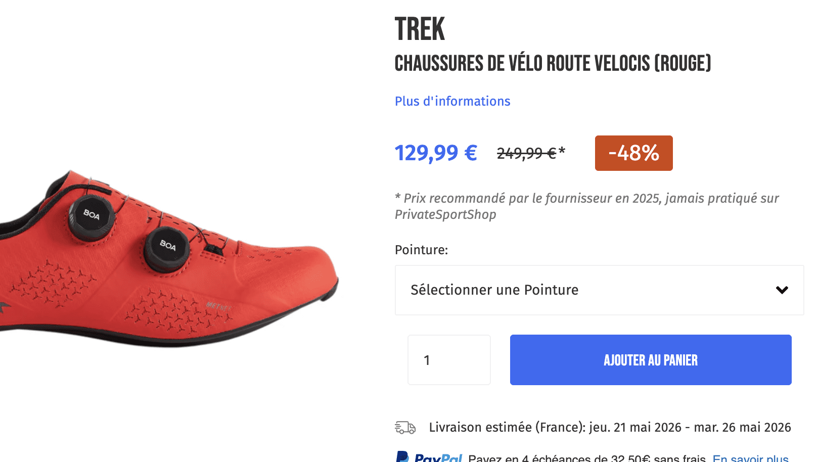 Trek chaussures route velocis